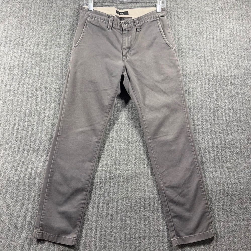 Vans OFF THE WALL Authentic Chino Skate Pants Mens 30 Slim Fit Stretch Asphalt